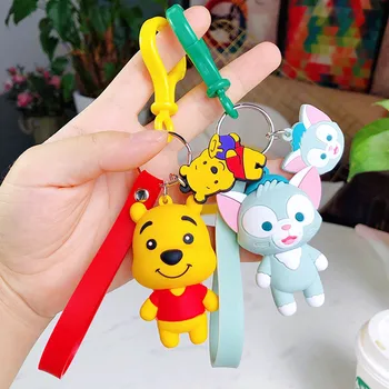 Korėjos Mielas Pūkuotukas Bear Key chain Moterų Animacinių filmų Katės Keychain Pora Studentų Maišelį Pakabukas Pakabukas Automobilių paketų prižiūrėtojų raktinę Virvę Vaikų Dovanų