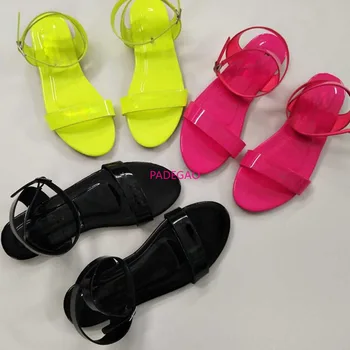2020 Karštą Vasaros Moterų Prekės Sandalai Mados Neon Šlepetės Nauji Aukštos Kokybės Plokšti Batai Šlepetės Whosale Moterų Sandalai Lašas Laivas