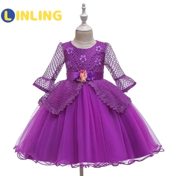 LINLING 2020 m. Mergaičių Suknelė, Vestuvės Princesė Kalėdų Dresse Kostiumų Vaikams Šalies Merginos Priimančiosios Drabužių, 4-9T Paauglių P483
