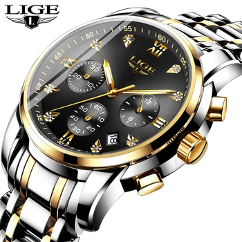 2020 LIGE Vyrai Laikrodžiai Top Brand Prabanga Atsitiktinis Mados Žiūrėti Vyrų Vandeniui Sporto Laikrodis Kvarcinis Analoginis Laikrodis Relojes Hombre