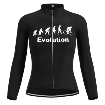Evoliucija dviračių tiktų žiemos fleece striukė moterų dviračių sporto maillot ciclismo 