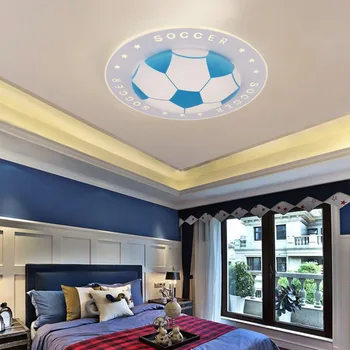 Naujas futbolo vaikų lempa LED lubų šviestuvas modernus miegamojo lempa paprasta mados apskrito lempos