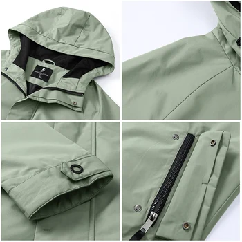 Pioneer stovykla ilgos tranšėjos paltai vyrams, prekės ženklo-drabužių atsitiktinis gobtuvu mens paltas kokybės švarkelis vyrų kailis juodas žalias AFY803121