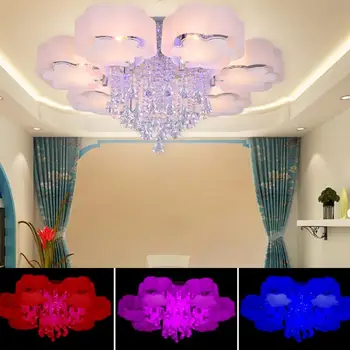 2021 Naujas Kristalų Led Lubų Šviesos šiuolaikinės mados luminarias para salė valgomasis lempos pendente de teto de cristal RGB