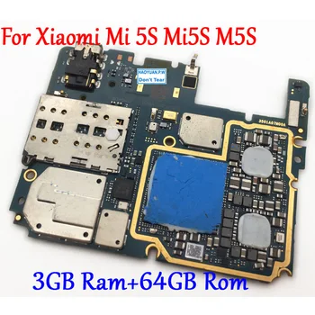 Testas Pilnas Darbo, Originalus Atrakinti Plokštę Už Xiaomi 5S Mi 5S Mi5S M5S 3GB+64GB Logika plokštės Plokštė Global Firmware