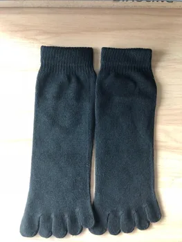 Naujas vyrai moterų juodos medvilnės Penkis pirštus kojinės Viduryje vamzdis dezodorantas kojinės Tinka ilgio, pėdos 24~28cm