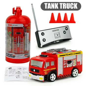 Sukurti Žaislai, RC Automobilių 1:58 Mini Nuotolinio Valdymo Fire Truck Gaisrininkas Žaislas Automobilio Modelį Naftos Tanklaivis Žaislas Berniukas Automobilį Vaikų Švietimo Žaislas Dovana