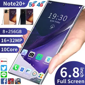 Galay Note20+ 6.8 Colių Smartfon, 8 GB RAM ir 256 GB ROM Snapdragon 855 
