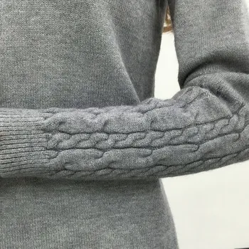 Golfo Moterų Megztinis Žiemą Šiltas Moterų Megztinis Storas Kalėdų Briaunoti Megztiniai Megzti Megztinis Viršuje Traukti Hiver Femme