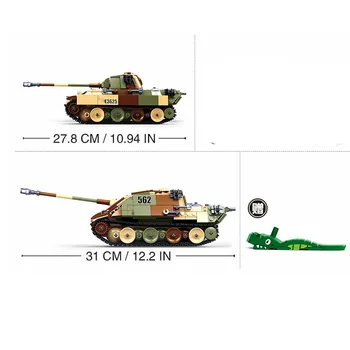 Karinės serijos antrojo pasaulinio KARO 2 in 1 Leopard G vidutinį tanką Ginklų priedai karių Skaičiai Statybiniai Blokai, Plytos, Žaislai, Dovanos