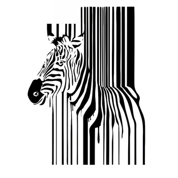 Mielas Gyvūnų Brūkšninis kodas Zebra Aplikacijos Mados Automobilių Langų Apdailos Asmenybės Pvc, atsparus Vandeniui Aplikacijos Juoda/balta, 16cm*12cm