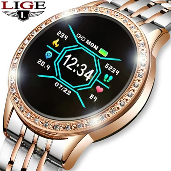 LIGE Naujas Smart Watch Moterų Kraujo Spaudimas, Širdies ritmo Monitorius Sporto Smart riešo Juostos Fitness tracker Smartwatch Reloj inteligente