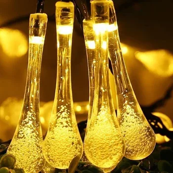Kalėdų Medžio lietaus lašas vandens lašelius LED Saulės Žibintas String Šviesos, Naujumo Lauko Sodo Dekoro Šviesos Kiemo Žibintų 7M 30 Led