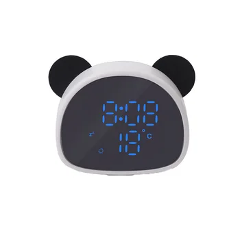 Panda žadintuvas, multi-function veidrodis, laikrodis, garso sistema su balso aktyvuota USB naktį šviesos, įkrovimo naktiniai mieguistas laikrodis