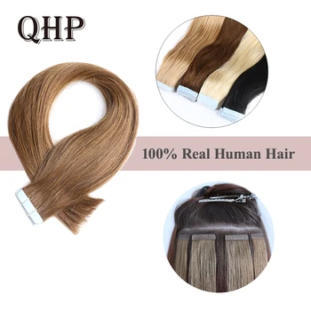 QHP Plaukus Remy Žmogaus Plaukų priauginimas 2g)/stendas 20pcs/pak Juosta Plaukų, Odos Ataudų