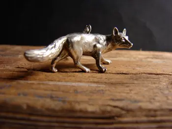 Naujas Unikalus Derliaus Fox Pakabukas Karoliai Antikvariniai Sidabro Miško Padaras Miškų Patenka Papuošalai