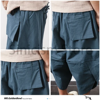 Sinicism Parduotuvėje Medvilnės Skalbiniai Mens Haremo Kelnės Vasaros Vyrų Atsitiktinis Blauzdos Ilgio Kelnės 2020 Kieto Didelis Kišenėje Baggy Pants Kelnės