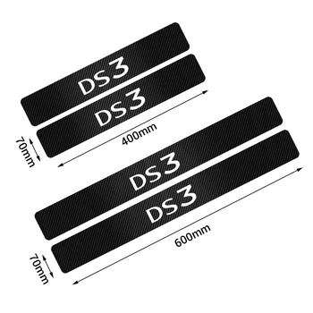 4PCS Automobilių Stiliaus Anglies pluošto Durų Slenksčio Saugotojas Lipdukus Modifikuota už Citroen DS DS3 DS4 DS5 DS 5LS DS7 Priedai