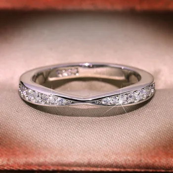 Prabanga Moterų Mažųjų Cirkonis Žiedas Mados Sidabro Vestuvių Papuošalai Nepriekaištinga Meilės Sužadėtuvių Žiedas, Vestuvių Žiedai Poroms