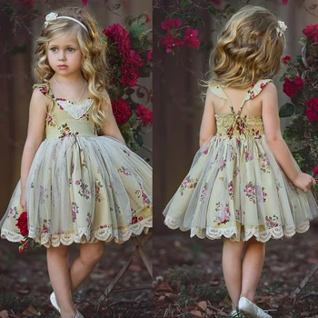 Pudcoco Vaikams, Kūdikių Mergaičių Gėlėti Nėriniai Tutu Suknelė 2021 M. Vasarą Vestuves Princesė Suknelės Vaikams, Drabužiai Kūdikiams Komplektus 1-7Y