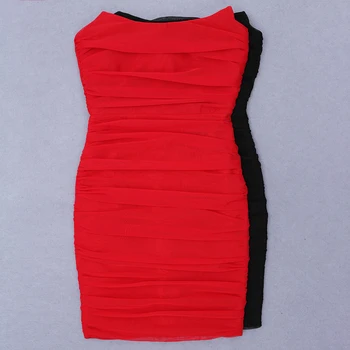 Aukštos kokybės raudona ir juoda sexy marlės tvarstis įžymybė vakarinę suknelę