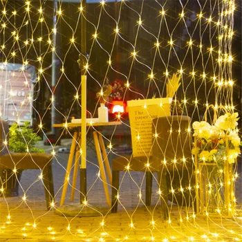 3MX2M Akių Kalėdų Šviesos Lauko Apdailos LED Šviesos Neto String Girliandą Kalėdos Šalis Sodas Vestuvių Lango Užuolaidėlė Žibintai Fėja