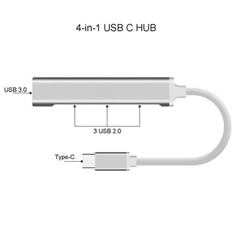 USB C HUB 3.0 C Tipo 3.1 4 Port Multi Adapteris, Splitter OTG, kad 