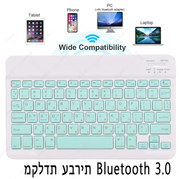 Hebrajų Klaviatūra Su Pele iPad 4 Oro 10.9 Pro 11 2018 2020 9.7 10.5 10.2 2019 5-6-7 7-osios Kartos Oro 2 3 Peles