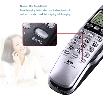 Trimline Corded Telefonas su Skambintojo ID, Perrinkimas, LCD Ekranas Stalas Sienos Kabo Telefono Ryšio Didelis Apačioje Home Hotel Biuras