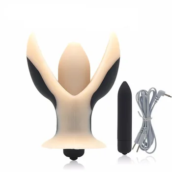 Silikono analinis kaištis elektros smūgio išangę prijungimo kištukas dilator vibratorius elektros smūgio masturbacija orgazmas masažas suaugusiems