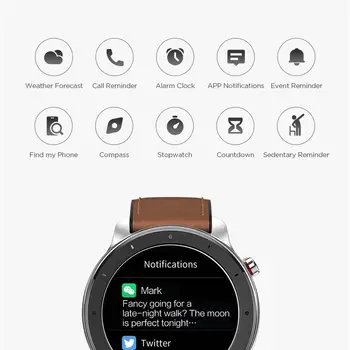 Pasaulinė Versija Amazfit VTR 47mm Smart Žiūrėti 5ATM Naujas Smartwatch Ilgas Baterijos Muzikos Valdymo 