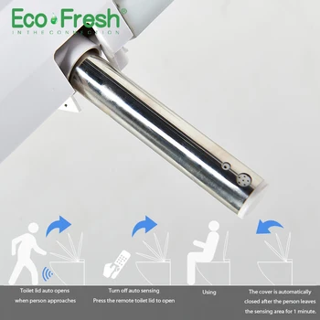 EcoFresh WC Smart tualeto sėdynės, automobilių sėdynės padengti flip cover atidarymo Elektroninis Bidė protingas šildomos tualeto dangtis