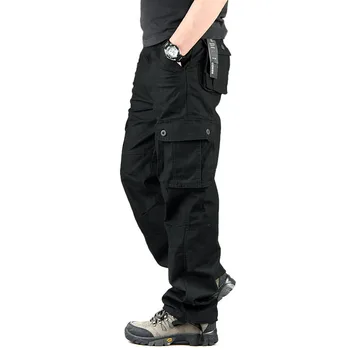 Medvilnės Vyrams, Atsitiktinis Kelnės Plius Dydis Multi Kišenės Karinės Taktinės Kelnės Vyrų Outwear Tiesiai Poilsiu Ilgos Kelnės Vyrai