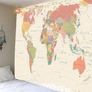 Pasaulio žemėlapyje gobelenas sienos scena apdaila dekoratyvinis kabančios audinio, skaitmeninis spausdinimas, aplinkos apsaugos, kelių dydžių