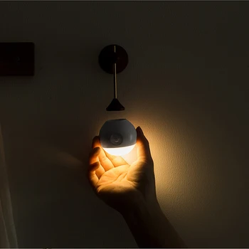 LED Sienos Lempos Jutiklis LED Nakties Šviesos Spindulių Indukcijos Judesio Jutiklis LED Lemputė USB Įkrovimo Nuimamas Naktį Lempos Smart Home