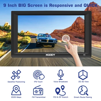XGODY Colių Automobilių GPS Navigacijos 256MB 8GB Bluetooth, Touch Screen Truck GPS Navigatorius informacija Įspėjamasis 2020 M. Europa Amerika Žemėlapyje