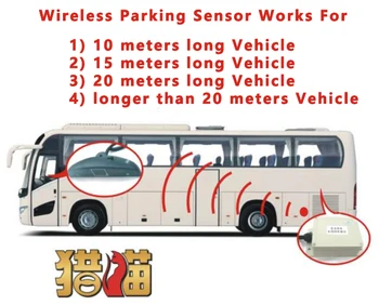 Nemokamas pristatymas kokybės belaidžio 4 parkavimo jutiklis 24V sunkvežimių, autobusų vandeniui kontrolės skyriaus pastovaus skaitmeninio belaidžio perdavimo