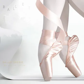 Baleto Šokių Bateliai Satino Viršutinė Su Kaspinu Mergaitė Moterų Rožinė Profesionalių Baleto Bateliai, Šokių Batai Su Kojų Pagalvėlės Zapatos Mujer