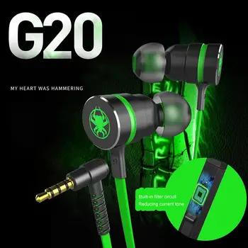 G20 Specialusis Leidimas Auksą, Padengtą Būsto Ausinės Su Mikrofonu 3.5 mm HD HiFi Ausyje Stebėti Bass Stereo Ausinių Telefono