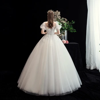 Gryffon Vestuvių Suknelė 2019 Saldus Trumpas Sluoksniuotos Rankovėmis Nėrinių Kamuolys Suknelė Princesė Nėriniai Plius Dydis Vestuvių Suknelė Pasirinktinis Dydis Nuotaka