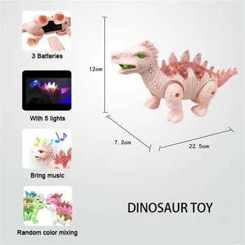 Alaby Dinozaurų Modelis Plastiko Modeliavimas Elektros Pėsčiomis Garso, Šviesos, Spalvingas Žaislas Juokinga Gyvūnų Žaidimas Vaikams Kalėdų Dovana Sozzy
