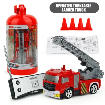Sukurti Žaislai, RC Automobilių 1:58 Mini Nuotolinio Valdymo Fire Truck Gaisrininkas Žaislas Automobilio Modelį Naftos Tanklaivis Žaislas Berniukas Automobilį Vaikų Švietimo Žaislas Dovana
