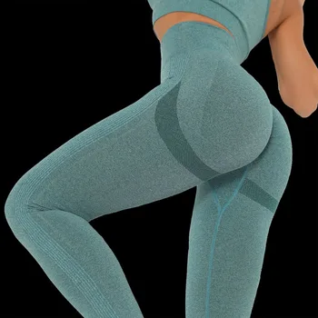 Moterų Aukšto Juosmens Besiūlių Jogos Kelnės Suspaudimo Triko Sporto Kelnės Push Up Veikia Gimnastikos Fitneso Antblauzdžiai Pilvą Kontrolės Tampri