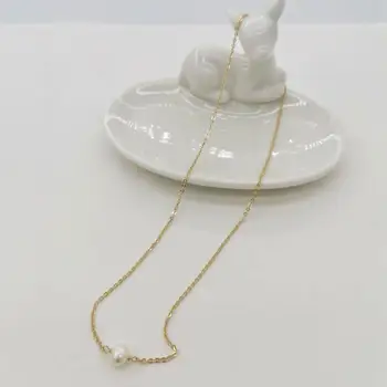 Originali Gėlavandenių Perlų Vėrinį 14K Aukso Užpildytas Kaklo Grandines Pakabučiai Neįprasta, Chocker Elegantiška Moteris Dovanų bižuterijos