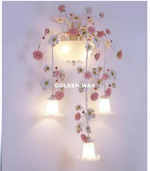 Kaime Romantiška LED Namų Šviesos W57cm H80cm E14 Dekoratyvinių Gėlių Sienos Lempos Keramikos Namų Apšvietimo Spalvinga Patalpų Lempos