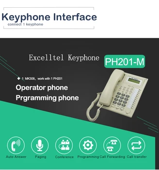 EXCELLTEL MK308 Mažas Klavišas Telefono Sistema, Mini PABX su KOMPIUTERIO valdymo programinės įrangos
