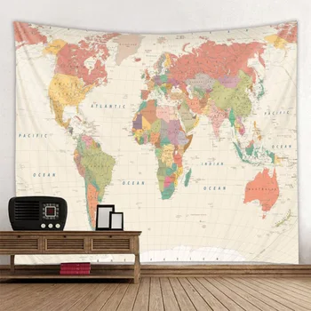 Pasaulio žemėlapyje gobelenas sienos scena apdaila dekoratyvinis kabančios audinio, skaitmeninis spausdinimas, aplinkos apsaugos, kelių dydžių