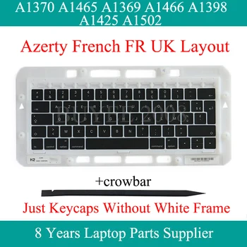 Originali A1370 A1465 A1369 A1466 prancūzijos Keycap Raktų Dangteliai, Macbook Air Pro A1398 A1425 A1502 FR Azerty Klaviatūra Keycap Pagrindiniai Bžūp