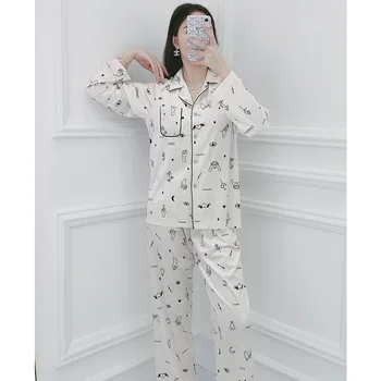 Moterų Šilko Satino Pižama Pižamos Nustatyti Ilgomis Rankovėmis Sleepwear Pijama Pižama Kostiumas Moterų Miego Dviejų Dalių Komplektas Loungewear