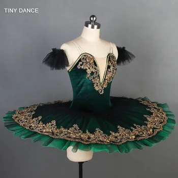 Tamsiai Žalia Profesionali Klasikinio Baleto Šokių Tutu Kostiumai Suaugusiems Mergaičių Solo Šokio Spektaklis, Plisuotos Tutu Suknelė BLL090